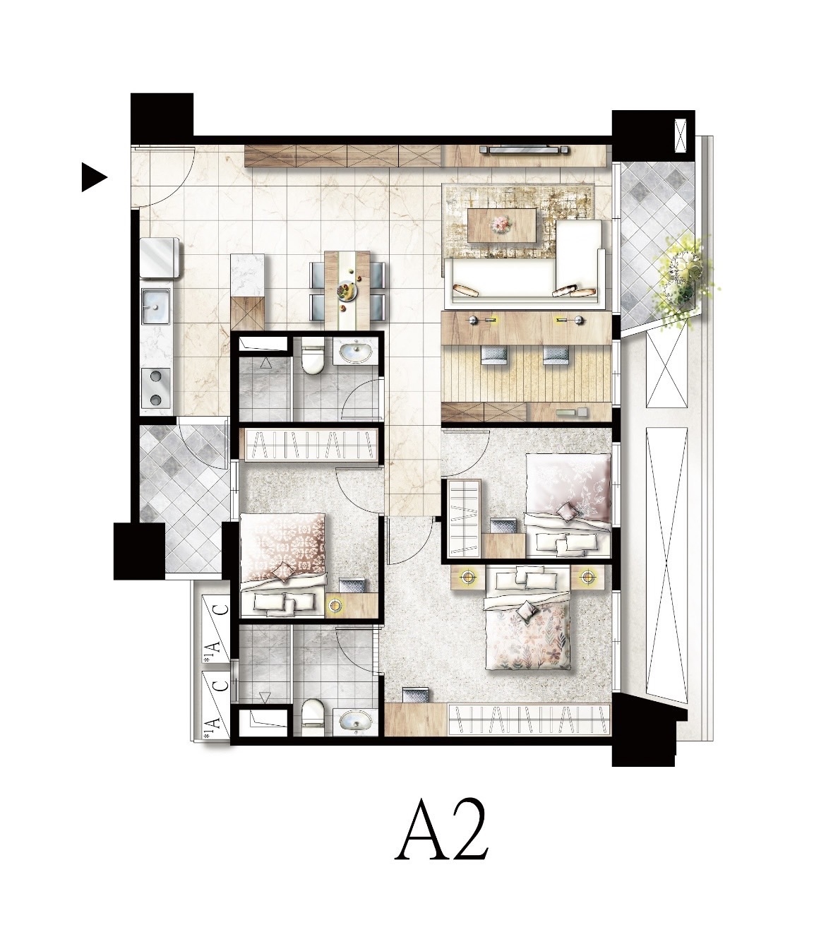 百達悠悅A2格局圖