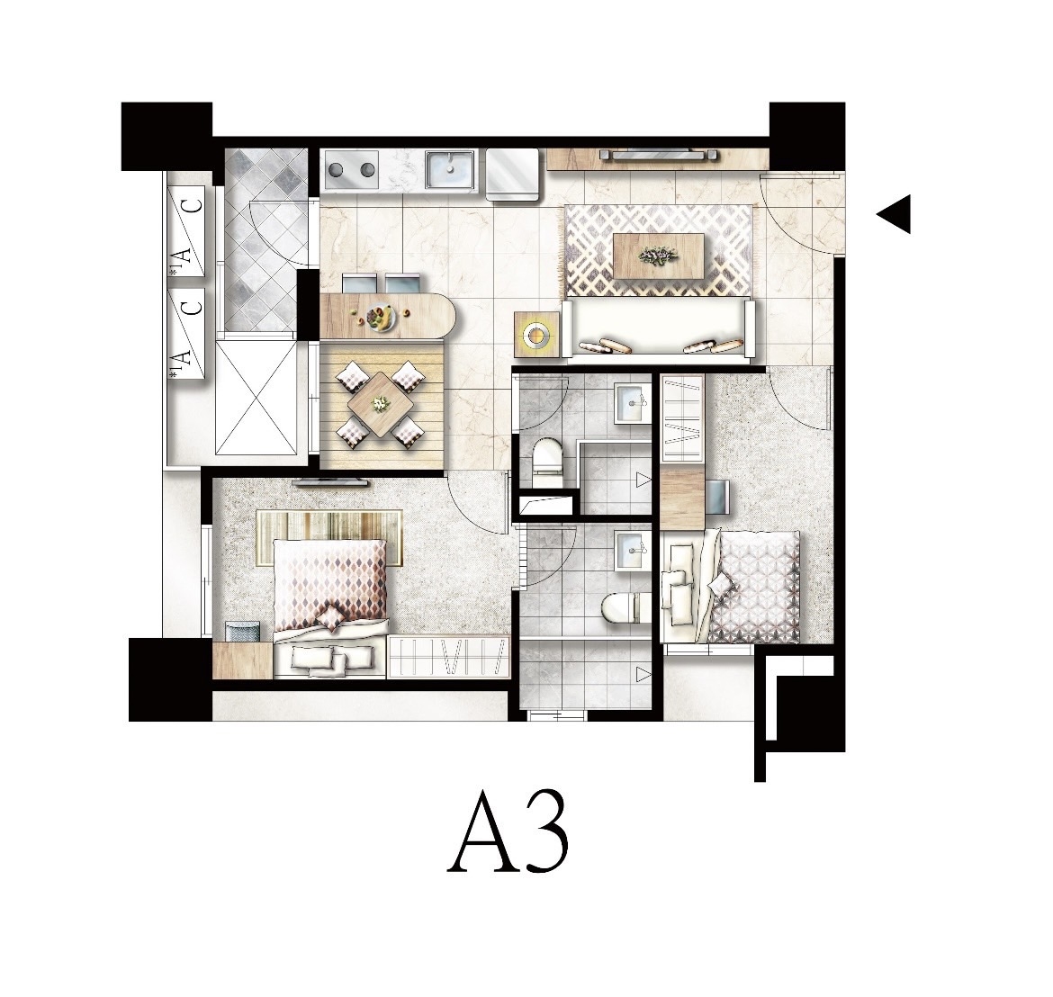 百達悠悅A3格局圖