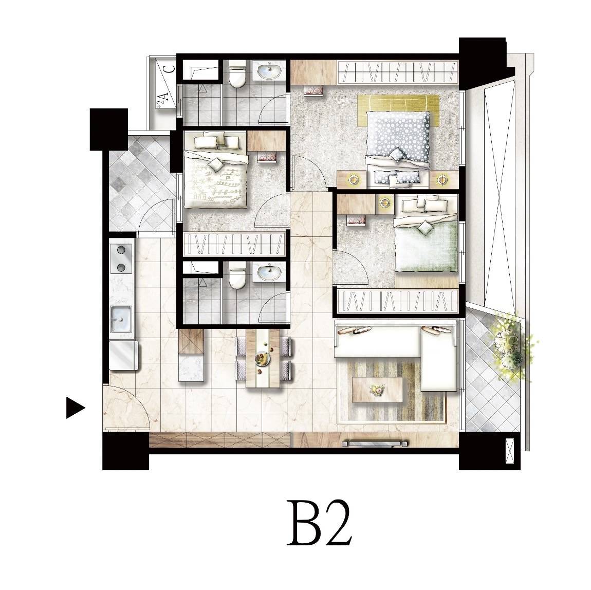 百達悠悅B2格局圖